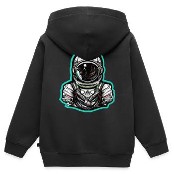 Astronaute - Sweat Premium à capuche zippé enfant bio - noir - Dos - AI Model Kid Male (0cm)
