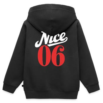 Nice 06 - Sweat Premium à capuche zippé enfant bio - noir - Dos - AI Model Kid Male (0cm)