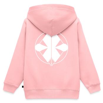 Sleek white logo – symmetrical and universal design - Kids Premium Organic Zip-up Hoodie - rose - Back - AI Model Kid Female (0cm)