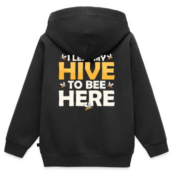I Left My Hive To Bee Here Beekeeping ApiaristBeek - Kinder Premium Organic Zip Hoodie - Schwarz - Hinten - AI Model Kid Male (0cm)