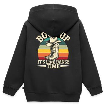 Step für Step im Cowboy-Look - Kinder Premium Organic Zip Hoodie - Schwarz - Hinten - AI Model Kid Male (0cm)