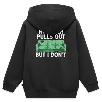 Mon canapé recule mais pas moi - Sweat Premium à capuche zippé enfant bio - noir - Dos - AI Model Kid Male (0cm)