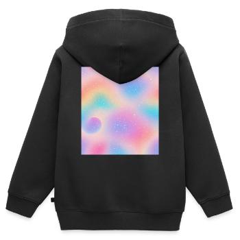 L’œil dans l’abstraction - Sweat Premium à capuche zippé enfant bio - noir - Dos - AI Model Kid Male (0cm)