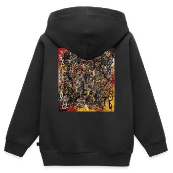 Abstrakt - Kinder Premium Organic Zip Hoodie - Schwarz - Hinten - AI Model Kid Male (0cm)