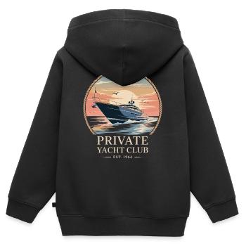 Private Yacht Club - Kinder Premium Organic Zip Hoodie - Schwarz - Hinten - AI Model Kid Male (0cm)
