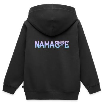 Yoga Om Namaste Chakra - Kinder Premium Organic Zip Hoodie - Schwarz - Hinten - AI Model Kid Male (0cm)