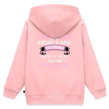 Danses de salon - Sweat Premium à capuche zippé enfant bio - rose - Dos - AI Model Kid Female (0cm)