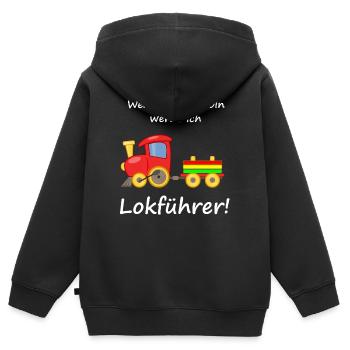 Lokführer Kinder - Kinder Premium Organic Zip Hoodie - Schwarz - Hinten - AI Model Kid Male (0cm)