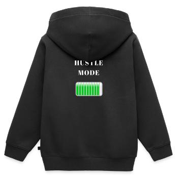 Hustle Fashion Business argent Hustlers shirt cadeau - Sweat Premium à capuche zippé enfant bio - noir - Dos - AI Model Kid Male (0cm)