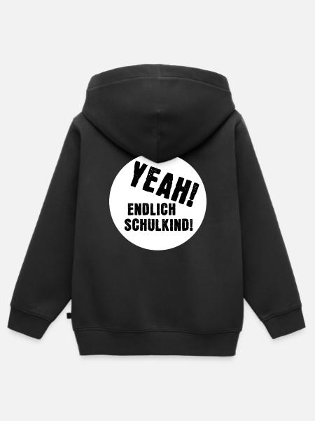 Yeah! Endlich Schulkind! - Kinder Premium Organic Zip Hoodie - Schwarz