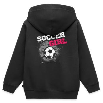 Soccer Girl Fußball Fan - Kinder Premium Organic Zip Hoodie - Schwarz - Hinten - AI Model Kid Male (0cm)