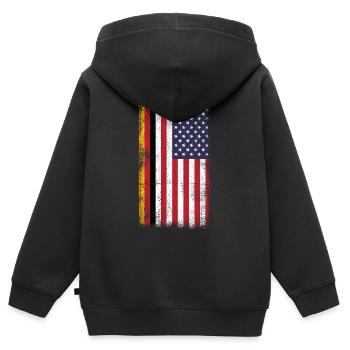 German American Flag USA German - Kinder Premium Organic Zip Hoodie - Schwarz - Hinten - AI Model Kid Male (0cm)