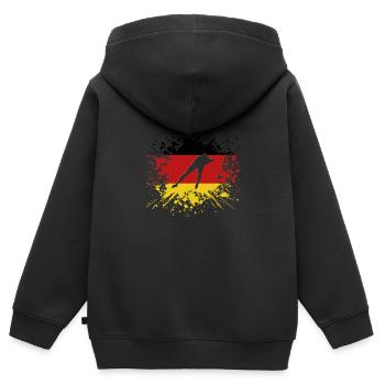 Eisschnelllauf Deutschland DE Eissport Flagge - Kinder Premium Organic Zip Hoodie - Schwarz - Hinten - AI Model Kid Male (0cm)