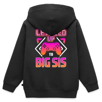 Ich werde große Schwester - Kinder Premium Organic Zip Hoodie - Schwarz - Hinten - AI Model Kid Male (0cm)