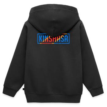 Kinshasa Demokratische Republik Kongo Kongolesen - Kinder Premium Organic Zip Hoodie - Schwarz - Hinten - AI Model Kid Male (0cm)
