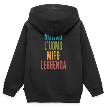 Nonno Uomo Mito Leggenda Regalo - Kinder Premium Organic Zip Hoodie - Schwarz - Hinten - AI Model Kid Male (0cm)