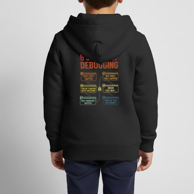 6 Stages of Debugging Full Stack Coder Software Kids Premium Organic Zip-up Hoodie