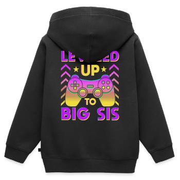 Ik word een grote zus - Kinder Premium zip hoodie biologisch - zwart - Achter - AI Model Kid Male (0cm)
