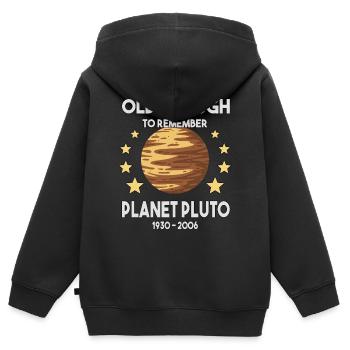 Pluto Vintage Planet Pluto Day Weltall Galaxie - Kinder Premium Organic Zip Hoodie - Schwarz - Hinten - AI Model Kid Male (0cm)