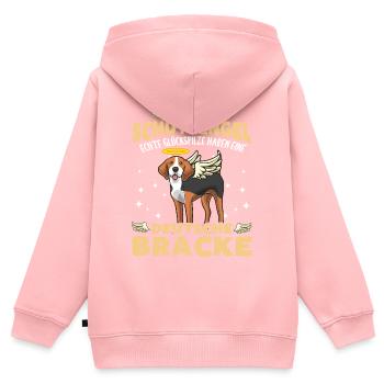Deutsche Bracke Hund mit Spruch - Kinder Premium Organic Zip Hoodie - Rosa - Hinten - AI Model Kid Female (0cm)