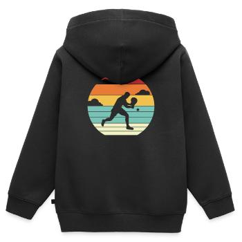 Padel Tennis Platform Tennis Paddleball Padel - Kids Premium Organic Zip-up Hoodie - black - Back - AI Model Kid Male (0cm)