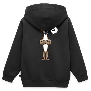 Sturer Galgo Español Hund lustig - Kinder Premium Organic Zip Hoodie - Schwarz - Hinten - AI Model Kid Male (0cm)