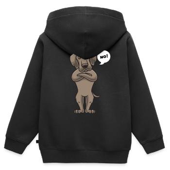 Sturer Weimaraner Hund - Kinder Premium Organic Zip Hoodie - Schwarz - Hinten - AI Model Kid Male (0cm)