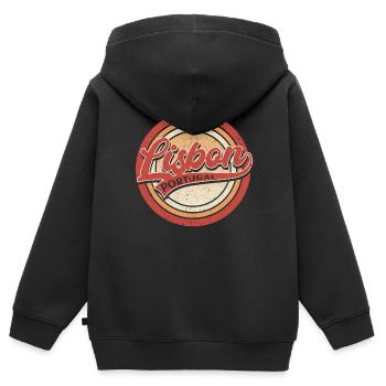 Lissabon Portugal - Kinder Premium Organic Zip Hoodie - Schwarz - Hinten - AI Model Kid Male (0cm)