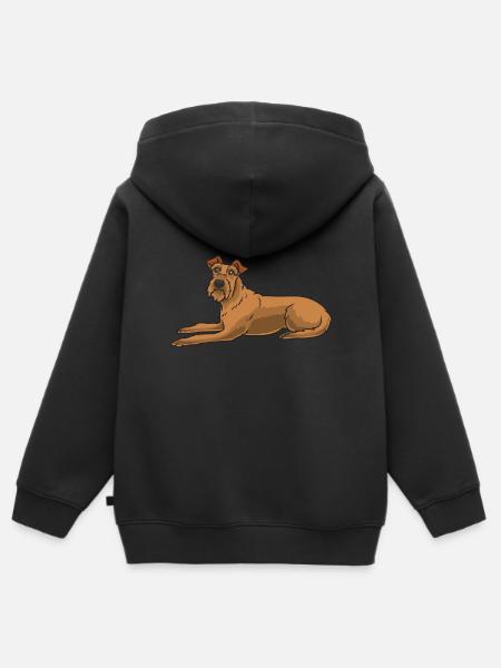 Irish Terrier - Kinder Premium Organic Zip Hoodie - Schwarz