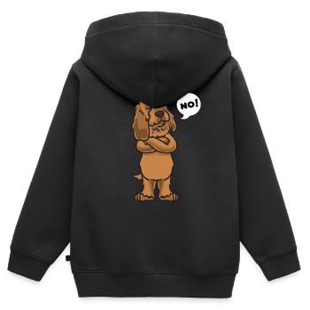 Sturer Basset Fauve de Bretagne Dog - Kids Premium Organic Zip-up Hoodie - black - Back - AI Model Kid Male (0cm)