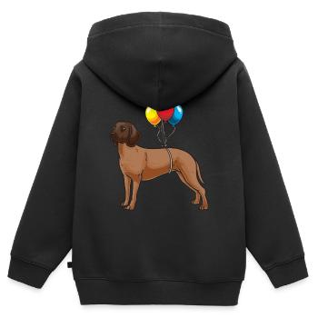 Bayerischer Gebirgsschweißhund Hund - Kinder Premium Organic Zip Hoodie - Schwarz - Hinten - AI Model Kid Male (0cm)
