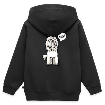 Sturer Coton de Tuléar Chiens - Sweat Premium à capuche zippé enfant bio - noir - Dos - AI Model Kid Male (0cm)