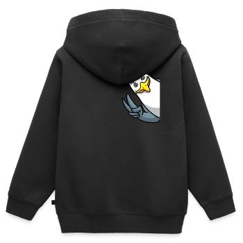 Mouette Mer Méditerranée Mer Du Nord Mouettes - Sweat Premium à capuche zippé enfant bio - noir - Dos - AI Model Kid Male (0cm)