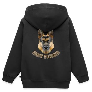 Best Friend Vierbeiner Wauwau Hund Deutscher - Kinder Premium Organic Zip Hoodie - Schwarz - Hinten - AI Model Kid Male (0cm)
