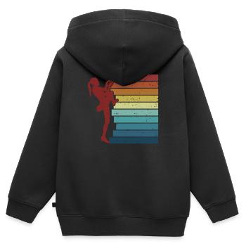 Bouldern Sportklettern Speedklettern Kraxler - Kinder Premium Organic Zip Hoodie - Schwarz - Hinten - AI Model Kid Male (0cm)