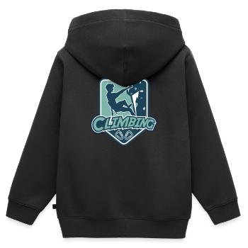 Climbing Logo Speedklettern Alpinklettern Kraxler - Kinder Premium Organic Zip Hoodie - Schwarz - Hinten - AI Model Kid Male (0cm)