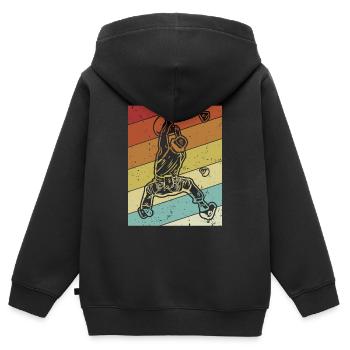 Bouldern Speedklettern Sportklettern Kraxler - Kinder Premium Organic Zip Hoodie - Schwarz - Hinten - AI Model Kid Male (0cm)