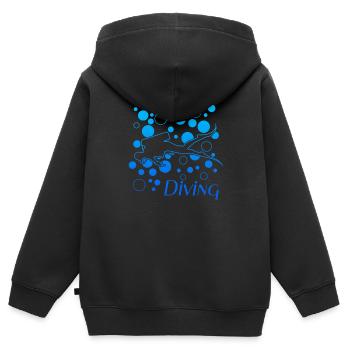 Diving - Kinder Premium Organic Zip Hoodie - Schwarz - Hinten - AI Model Kid Male (0cm)