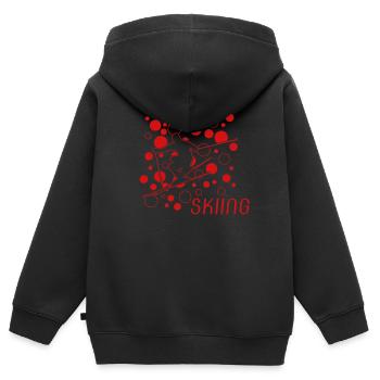 ski fahren, ski, skiing, ski geschenk - Kinder Premium Organic Zip Hoodie - Schwarz - Hinten - AI Model Kid Male (0cm)