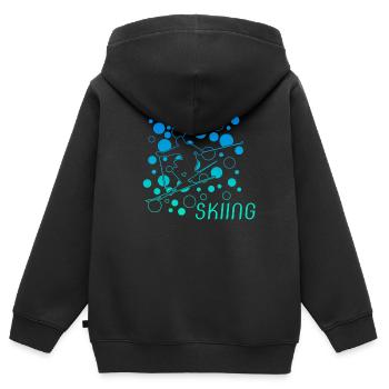 Skiing Ski skiing - Kinder Premium Organic Zip Hoodie - Schwarz - Hinten - AI Model Kid Male (0cm)