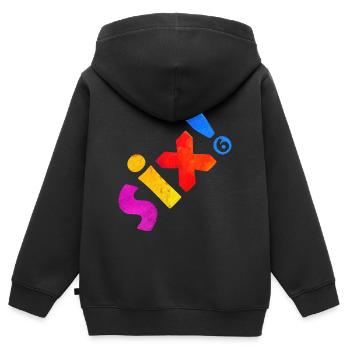 SIX 6 YEARS 6TH BIRTHDAY - Kids Premium Organic Zip-up Hoodie - black - Back - AI Model Kid Male (0cm)