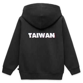 Taiwan - Kinder Premium Organic Zip Hoodie - Schwarz - Hinten - AI Model Kid Male (0cm)