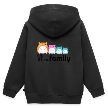 Happy Family . Team Familie We are Family - Kawaii - Kinder Premium Organic Zip Hoodie - Schwarz - Hinten - AI Model Kid Male (0cm)