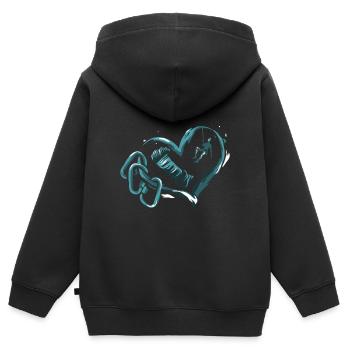 Felskletterer Felsklettern Hobby Geschenk - Kinder Premium Organic Zip Hoodie - Schwarz - Hinten - AI Model Kid Male (0cm)