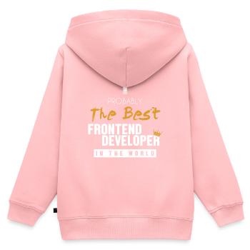 Best Frontend Developer World Engineer Software - Kids Premium Organic Zip-up Hoodie - rose - Back - AI Model Kid Female (0cm)