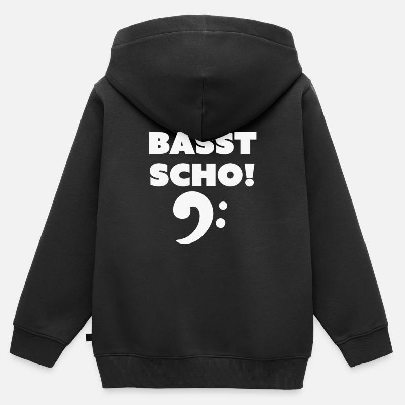Basst scho, Geschenk Tuba - Kinder Premium Organic Zip Hoodie - Schwarz