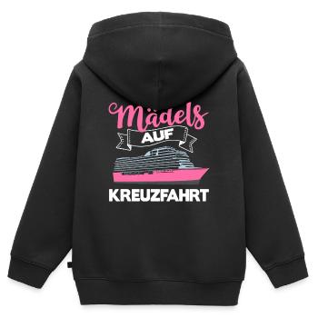 Mädels Kreuzfahrt Urlaub Kreuzfahrtschiff Deko - Kinder Premium Organic Zip Hoodie - Schwarz - Hinten - AI Model Kid Male (0cm)