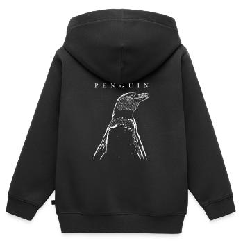 Seevogel Königspinguin Kaiserpinguin Pinguin - Kinder Premium Organic Zip Hoodie - Schwarz - Hinten - AI Model Kid Male (0cm)
