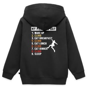 Climbing Perfect Day Sportklettern Speedklettern - Kinder Premium Organic Zip Hoodie - Schwarz - Hinten - AI Model Kid Male (0cm)