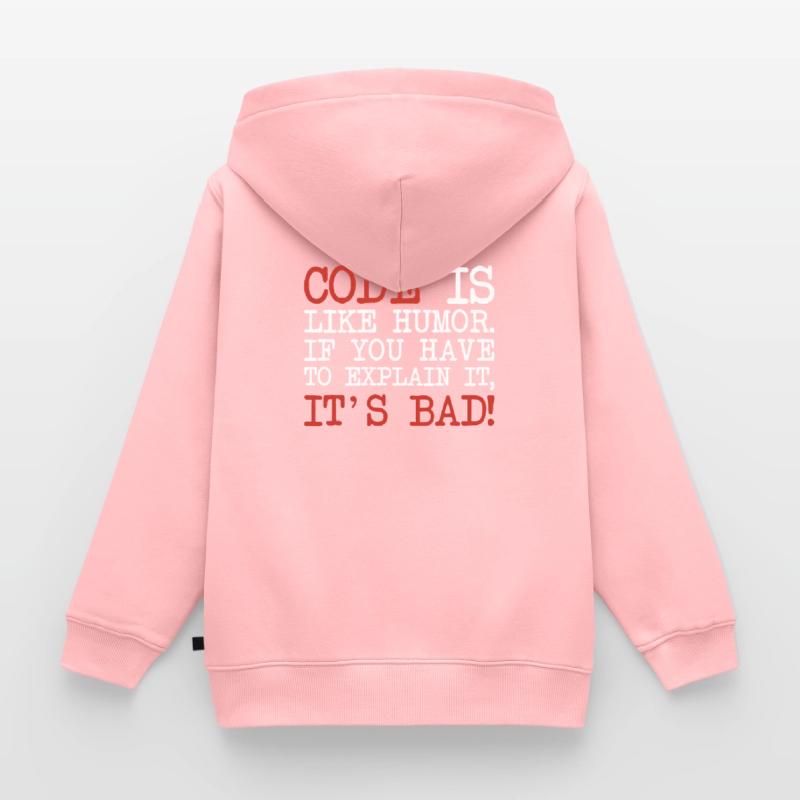 Code Explanation Developer Softwareentwickler Kinder Premium Organic Zip Hoodie